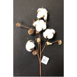 Cotton Flower with Mini Cones 14" (4)