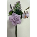 Mini Bird with Flower Purple 5"