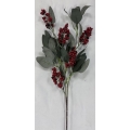 Berry Spray with Leaves Red 26"