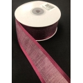 Faux Linen Burgundy with Satin Edge 1.5" 25yds.