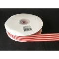 Stripe Ribbon Red/Ivory 7/8" 25Y.