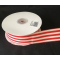 Stripe Ribbon Red/Ivory 1.5" 25Y.