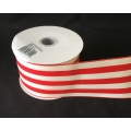 Stripe Ribbon Red/Ivory 2.5" 10Y.