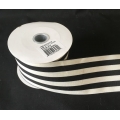 Stripe Ribbon Black/Ivory 2.5" 10Y.