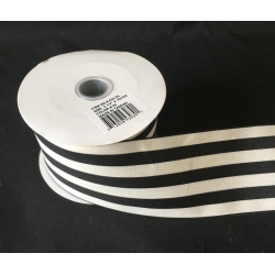 Stripe Ribbon Black/Ivory 2.5" 10Y.