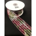 Satin Stripe on Sheer Wired/Red Grape Garden 2" 50yds.