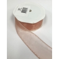 Sheer Wired Edge Pink 1.5" 10y
