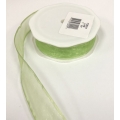 Sheer Wired Edge Lime 1" 10y