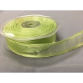 Organza with Wired Satin Edge LIme 1" 25y