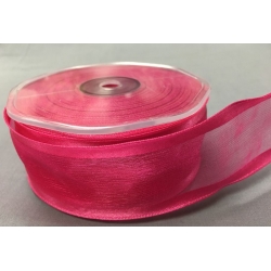 Organza with Wired Satin Edge Fuchsia 1.5" 25y