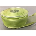 Organza with Wired Satin Edge Lime 1.5" 25y