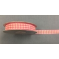 Gingham Wired Pink 5/8" 25Y.