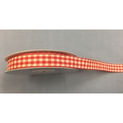 Gingham Wired Red 5/8" 25Y.