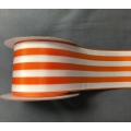 Stripe Ribbon Orange/White 2" 10y.