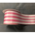 Stripe Ribbon Pink/White 2" 10y.
