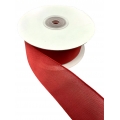 Silk Wired Ribbon Red 1.5" 25y