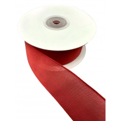 Silk Wired Ribbon Red 1.5" 25y