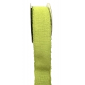 Cotton Ribbon Green Fringed Edge 1.5" 10y