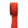 Cotton Ribbon Red Fringed Edge 1.5" 10y